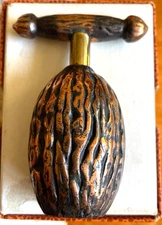 Vintage 1966 Hoffritz Germany Copper Nut Cracker Walnut Shaped NIB Hand Held NEW