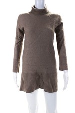 Everlane Womens The Cozy Stretch Turtleneck Dress Taupe Grey Size S