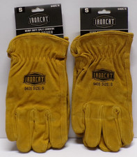 Lot of 2 IRONCAT 9405 Heavy Duty Split Cowhide Leather Driver Gloves Small