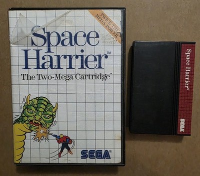 Space Harrier (Sega Master System, 1986) Game Cartridge & Case - Tested
