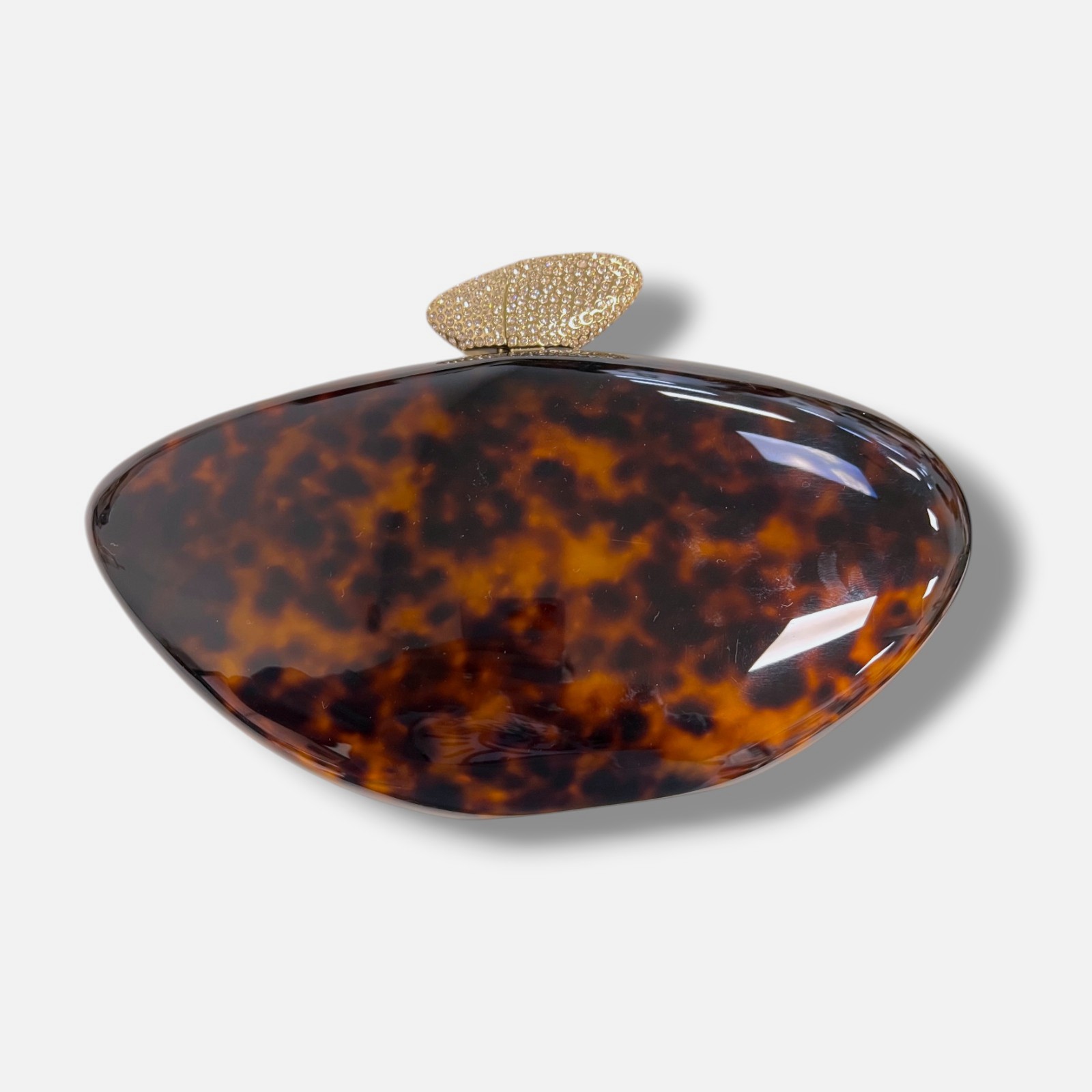 Benedetta Bruzziches Women's Brown Methacrylate Kiss-Lock Armonia Clutch Bag