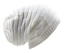 RW Rasta Stretch Long Beanie Hats White One Size-XX-Large, White