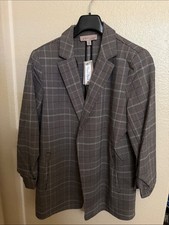 Philosophy Gray Plaid Blazer with Red Windowp...