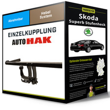 Abnehmbare Anhängerkupplung für SKODA Superb Stufenheck 08- II Typ 3T4 Auto Hak