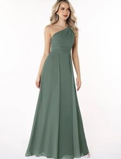 Azazie Dallas Bridesmaid Dress- Size:10                   Color: Eucalyptus