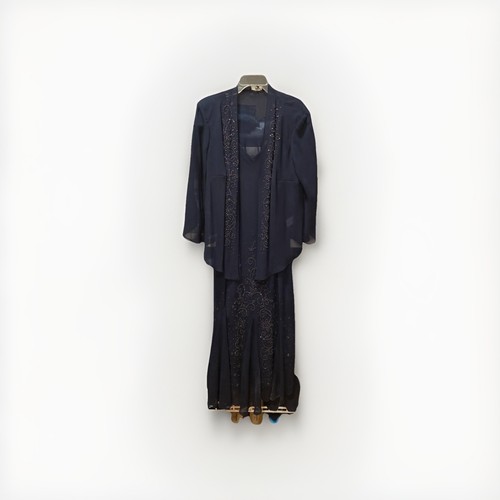 R&M Richards Navy Polyester Dress Suit with Jacket Plus Size 18W Mother Bride