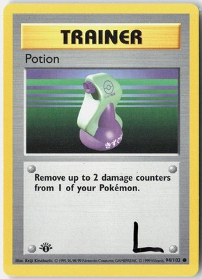 Potion 94/102 Common Base Set Shadowless Pokemon 1st Edition Lightly Played