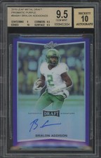 2016 LEAF DRAFT BRALON ADDISON BA-BAB1 MINT+ PRISMATIC PURPLE AUTO 18/25 BGS 9.5