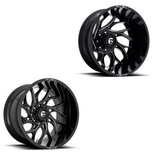 20x10 Fuel D741 Runner Black 11-up Gm Dually Super Single Wheels 8 Lugs Set Of 6
