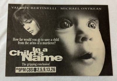 1991 CBS tv movie ad ~ IN A CHILD'S NAME Valerie Bertinelli