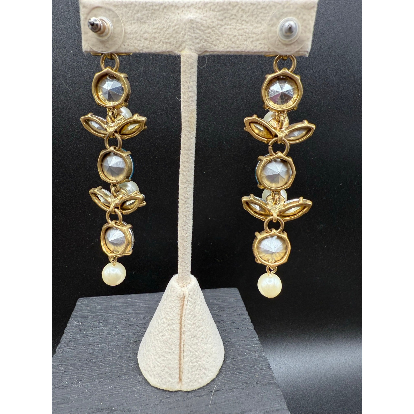 J Crew Statement Mixed Stone Linear Earrings - image 3