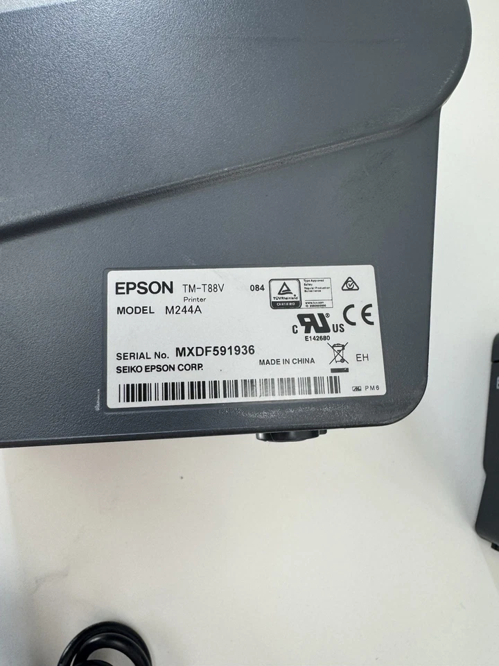 Epson TM-T88V M244A POS Thermal Receipt Printer USB Serial + AC Adapter Tested / - Image 2 of 4