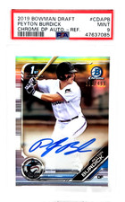 2019 Bowman Chrome REFRACTOR AUTO PEYTON BURDICK RC Rookie Card /499 PSA 9 MINT