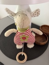Sigikid Schaf Spieluhr wie neu Rot Beige 26 cm