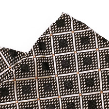 Pocket Square Mens 10.75 Black Silk Geometric Hand Made Woven Hanky Handkerchief
