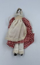 Vintage Porcelain China Head Doll 8" With Stand Good Condition