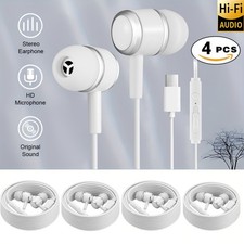 4pcs USB-C Type C Earbuds Headphones Earphones with Mic for Type C Port Phones