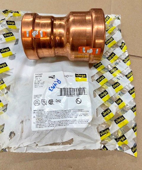 VIEGA PROPRESS 20715 ProPress reducer - Copper  3" x 2-1/2" lead free (1)