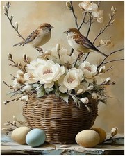 Birds Paint by Numbers Kit for Adults, Adult Paint by Number Kits on Canvas, Acr