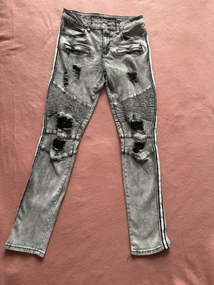 Rue 21 Premium Distress Gray Jeans Denim Size 30x32