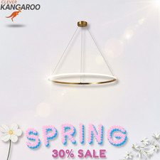Modern LED Single Aluminium Ceiling Light Ring Chandeliers Gold Black Adjustable