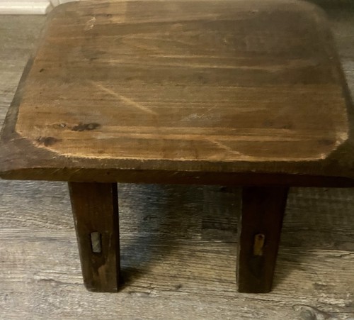 Small Solid Wood Footstool 10” X 9”