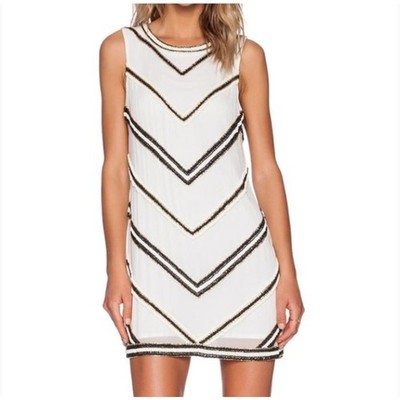 Karina Grimaldi White Silk Beaded Art Deco Cocktail Party Mini Dress Size XS | eBay Karina Grimaldi White Silk Beaded Art Deco Cocktail Party Mini Dress Size XS | eBay