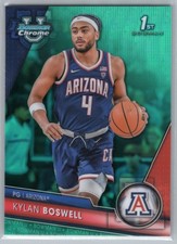 2023-24 Topps Bowman University Chrome Base - Aqua Wave Refractor Kylan Boswell