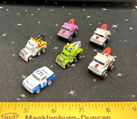 Vintage Galoob Micro Machines Lot Of 6 5-Tow Trucks 1-Police Car 1980's