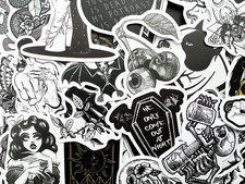 3000 Random Wholesale Gothic Stickers Lot Tattoo Pack Dark Skull Theme Decals