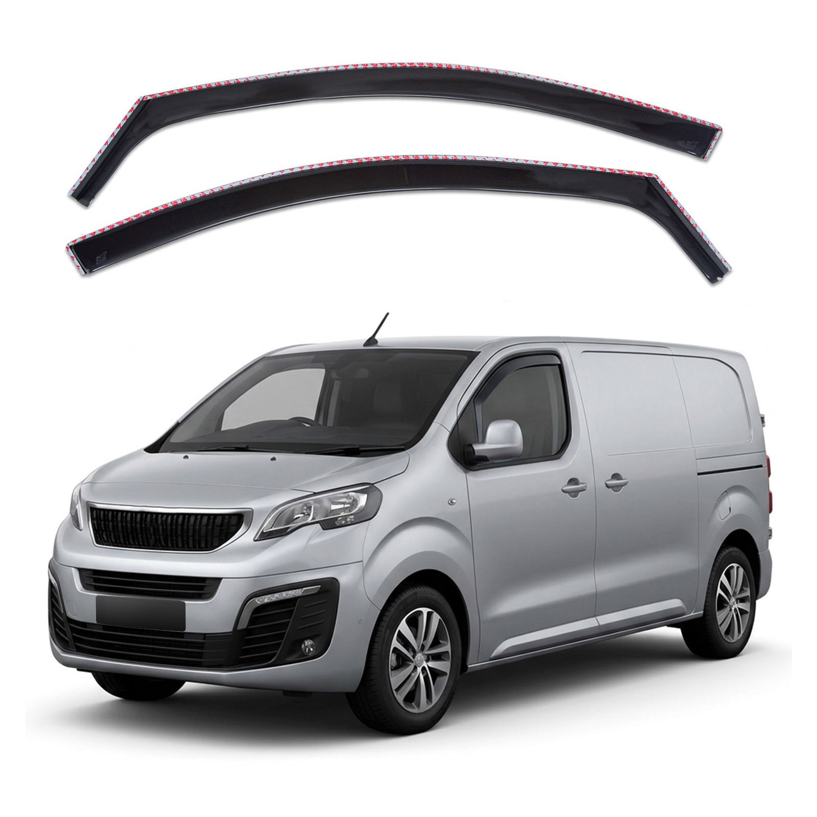 Déflecteurs d'air Peugeot Expert depuis 2016 anti-vent et anti-pluie pour vitres latérales