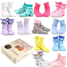 Little Boys Girls Toddlers Casual Novelty Cotton Crew Socks in sets of 9 pair...