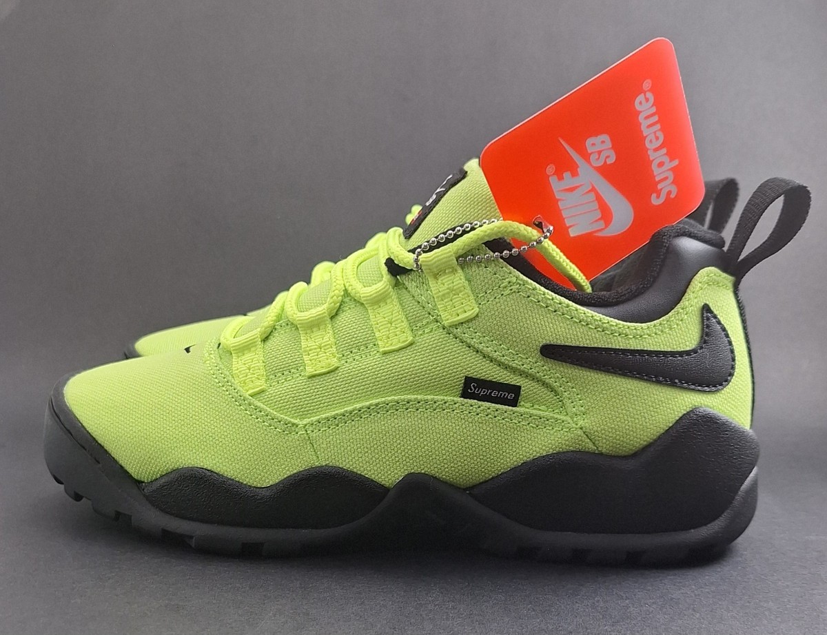 Nike SB x Supreme Darwin Low Black Volt Yellow - Size 6 Men's (7.5