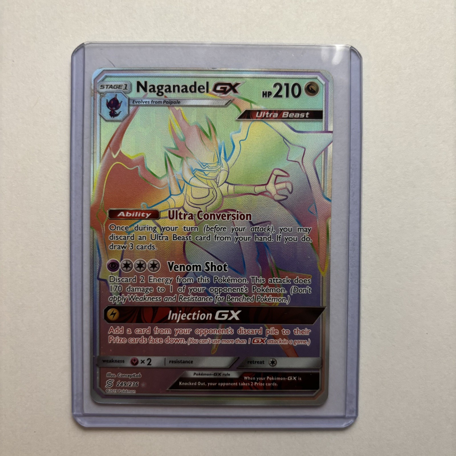 Naganadel GX Secret Rare SM - Unified Minds 249/236 NM