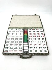 Vintage Mah Jong 148 Tiles With Dice And Covered Box