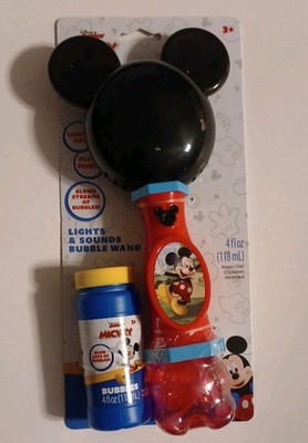 DISNEY Jr. MICKEY MOUSE LIGHTS & SOUNDS BUBBLE WAND lights up plays music new