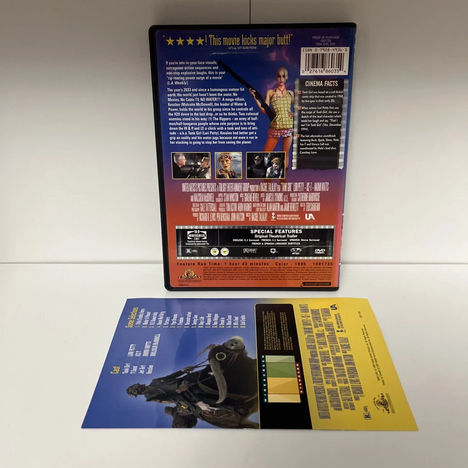 Tank Girl DVD+Insert Paper Good condition DVD Lori Petty, Avant Garde Cinema - Image 2 of 4