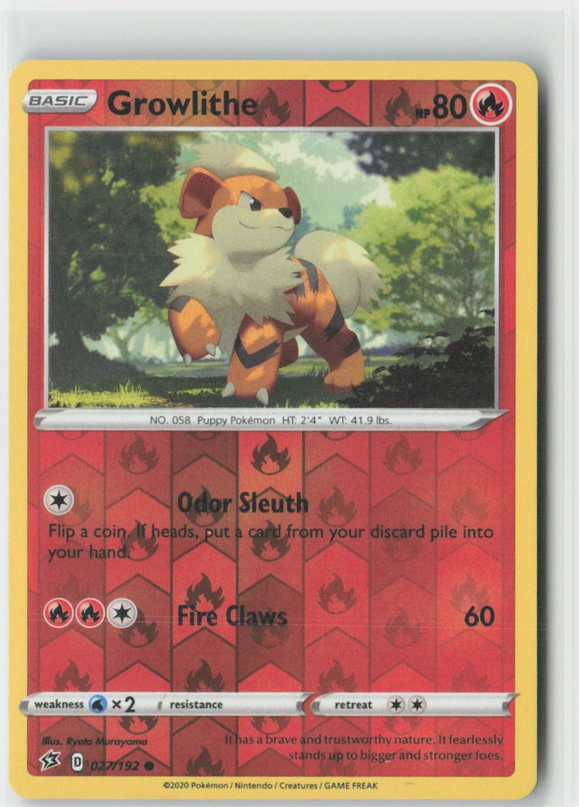 Growlithe 027/192 Common Rebel Clash Pokemon Reverse Holo Near Mint