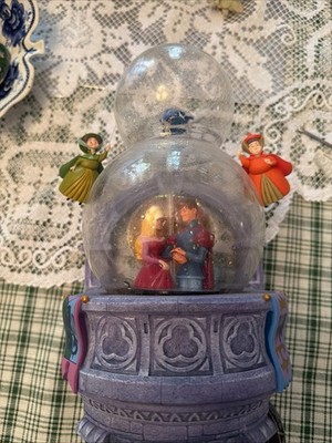 Disney Store Sleeping Beauty Aurora Musical Snow Globe Fairy Godmothers READ