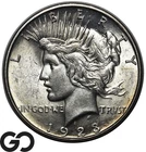 1923-D Peace Dollar, Nice Mint Luster, Brilliant Uncirculated++ Tougher Date