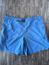 Columbia Cargo Shorts Men's XXL Blue Nylon Belted Mesh Lined Hiking Outdoor