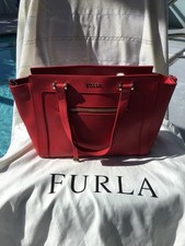  SPRING SALE Red Furla Leather Bag With Gold Hardware With Dust Bag Italy