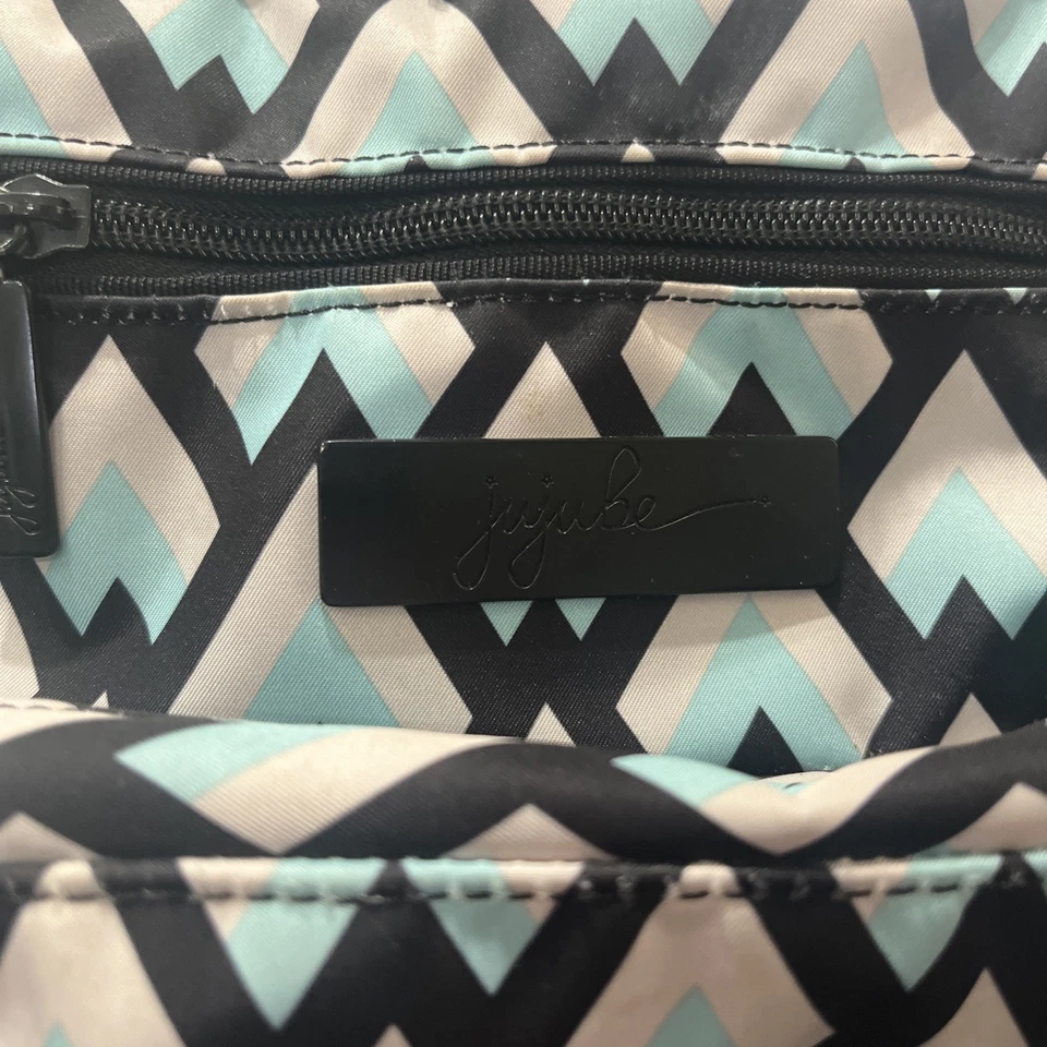 JuJuBe B.F.F Collection Convertible Diaper Bag,  geometric pattern decor. Mint - Image 4 of 4