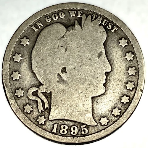 1895 O Barber Quarter Dollar 25 Cents Good Circulated Condition - 1855