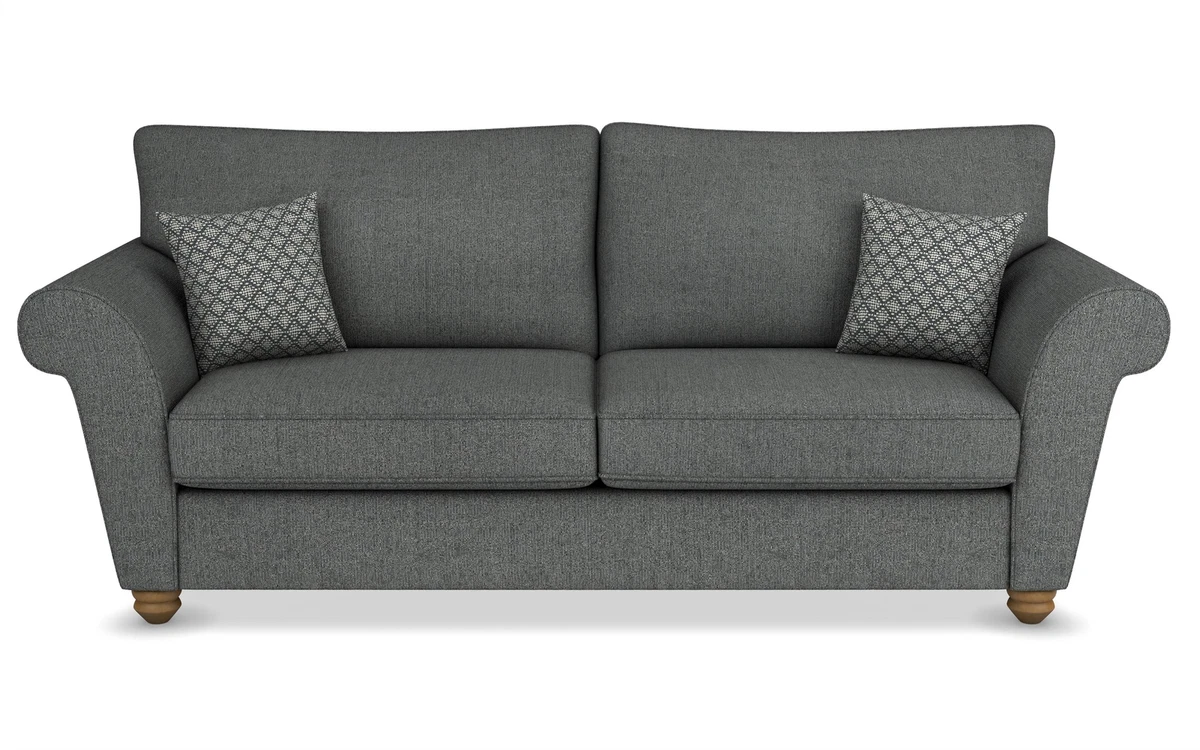 ScS Aurora Luna Charcoal Oak Effect 3 Seater Standard Back Sofa RRP 999