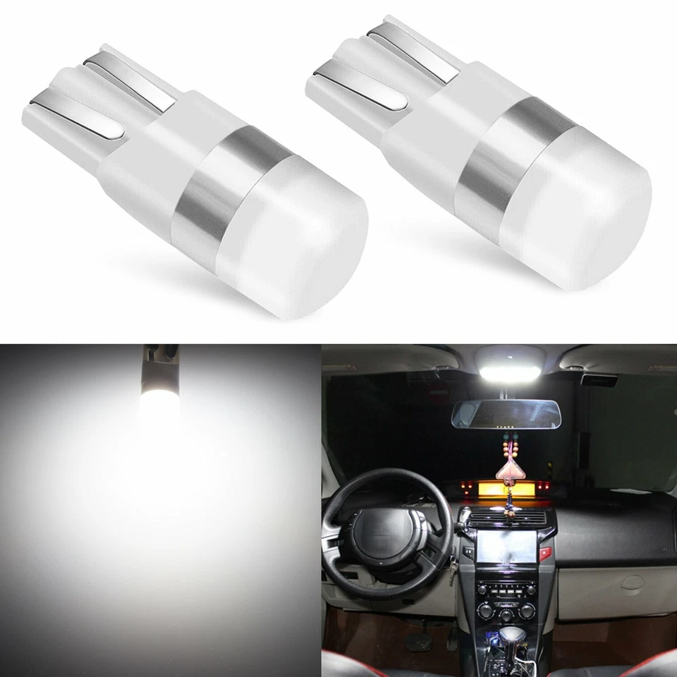 2 peças Super White T10 Wedge lâmpadas LED internas 1:1 W5W 194 168 2825 6000K - Imagem 2 de 4