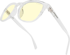 GUNNAR Premium Gaming Computer Glasses Crystal Frame Amber Blocks 65 Blue Light
