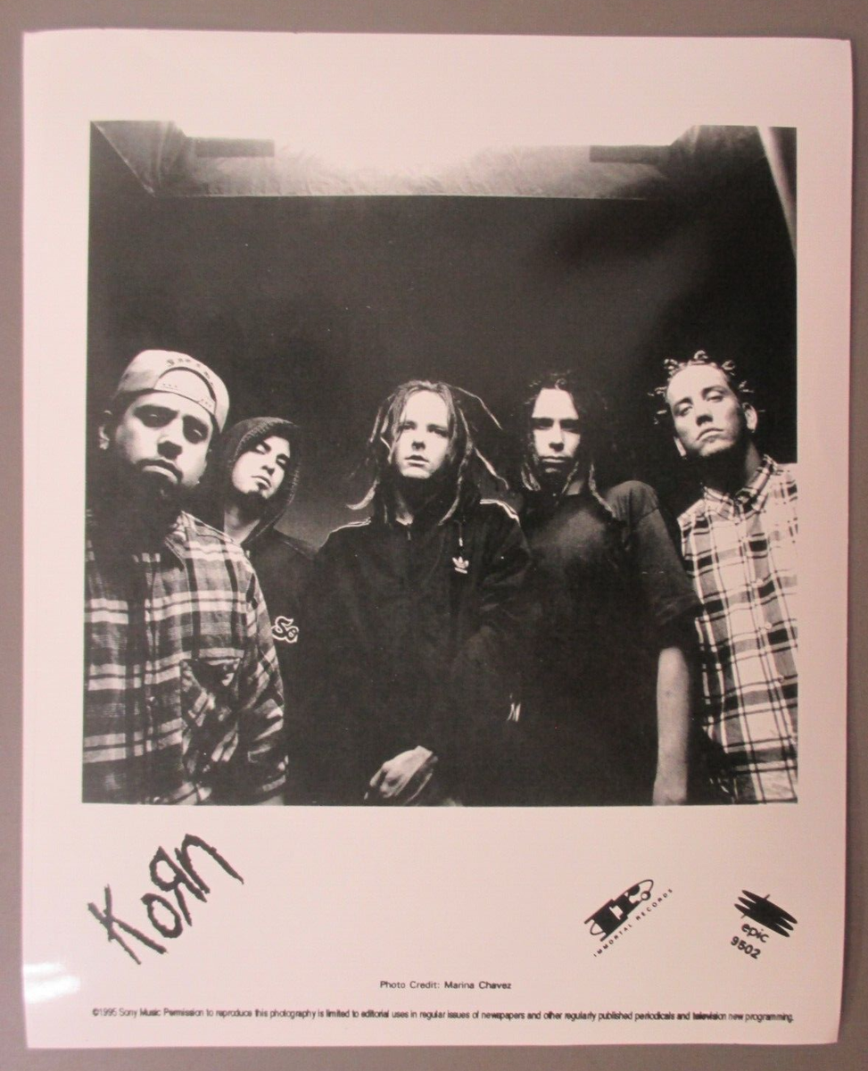 Korn black & white 8 X 10 glossy promo photo 1995 Vertical ! | eBay