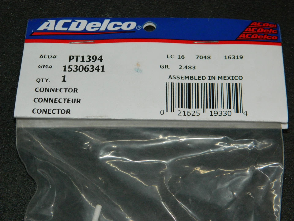 NUEVO CONECTOR BLOQUE DE CONEXIONES CABLEADO PANEL DE INSTRUMENTOS ACDELCO PT1394 GM 15306341 Foto 3 de 4