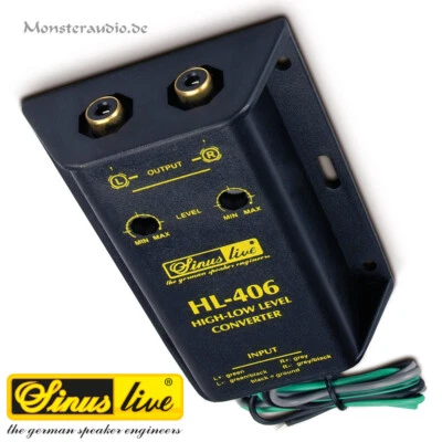 Sinuslive HL-406 High-Low-Level-Adapter Autoradio Endstufe Konverter 2-Kanal